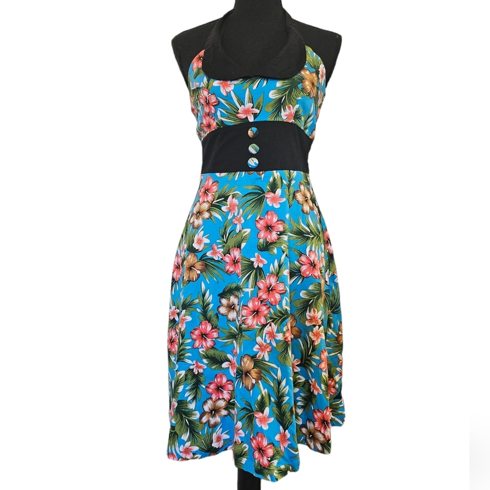 BANNED Tropical Sleeveless Midi Dress Sz.8